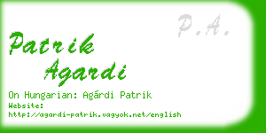 patrik agardi business card